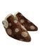 Baldiz Shoe Size 37 Brown Silk & Leather Pointed Toe Polka Dot Shoes Brown / 37