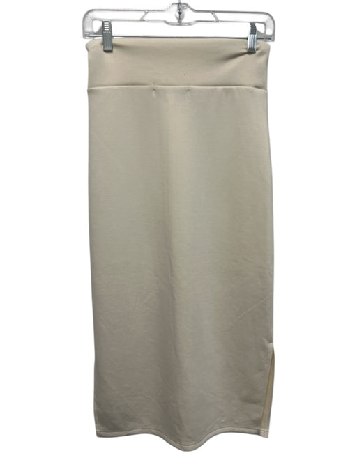 Anna Cate Size S Cream White No Fabric Tag Elastic & Drawstring Waist Midi Skirt Cream White / S