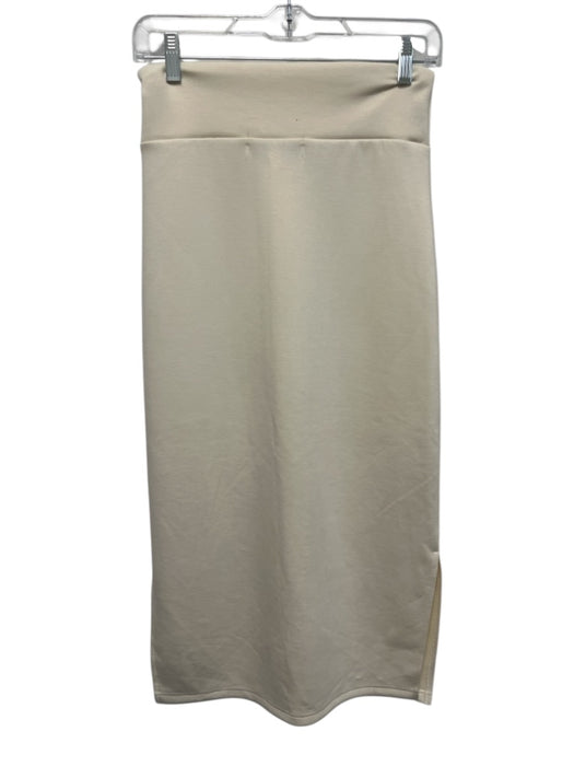 Anna Cate Size S Cream White No Fabric Tag Elastic & Drawstring Waist Midi Skirt Cream White / S