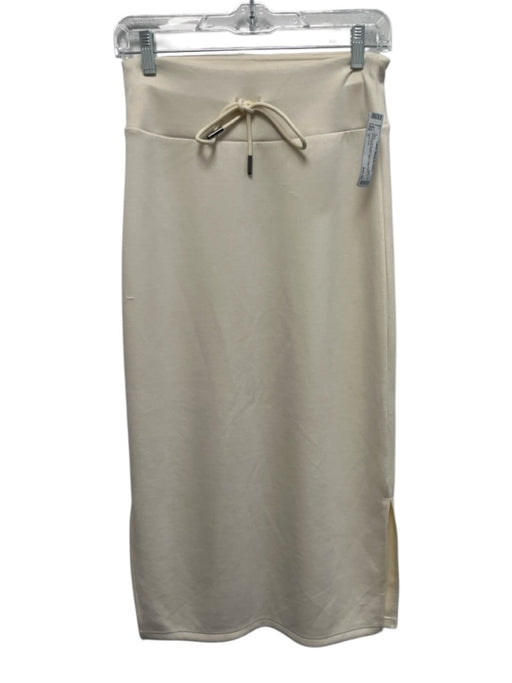 Anna Cate Size S Cream White No Fabric Tag Elastic & Drawstring Waist Midi Skirt Cream White / S