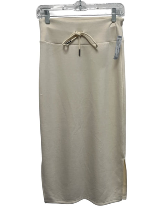 Anna Cate Size S Cream White No Fabric Tag Elastic & Drawstring Waist Midi Skirt Cream White / S