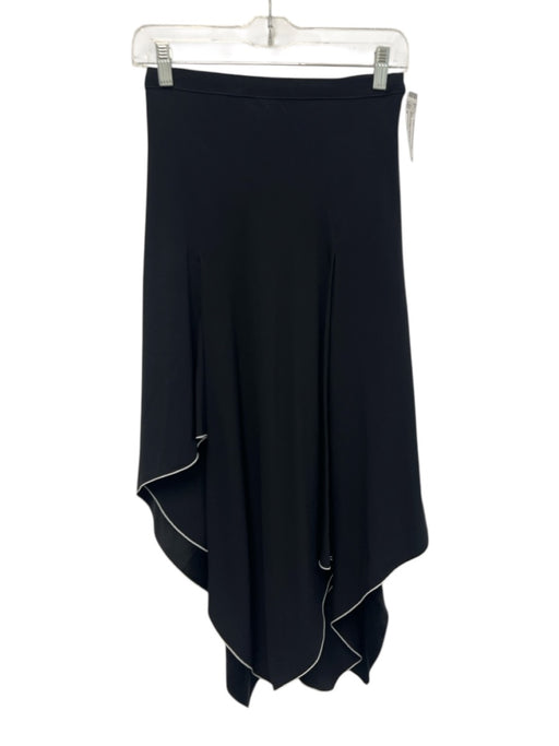 Proenza Schouler Size 0 Black Acetate & Viscose Back Zip Asymetric Midi Skirt Black / 0