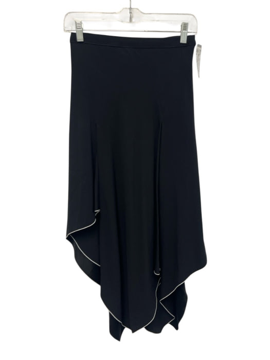 Proenza Schouler Size 0 Black Acetate & Viscose Back Zip Asymetric Midi Skirt Black / 0