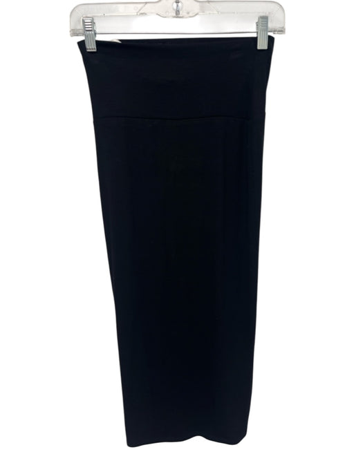 Lovers + Friends Size XS Black Viscose Elastic Waist Ribbed Front Slit Skirt Black / XS