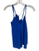Amanda Uprichard Size P Blue Polyester Criss Cross Spaghetti Strap V Neck Top Blue / P