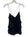 Derek Lam 10 Crosby Size 0 Black Cotton Blend V Neck Geometric Fringe Detail Top Black / 0