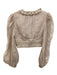 Zimmermann Size 0 Blush Pink Silk & Linen Romantic v neck Ruffle Trim Top Blush Pink / 0