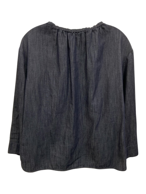 'S Max Mara Size Est S Denim Blue No Fabric Tag Elastic neck 3/4 Sleeve Top Denim Blue / Est S