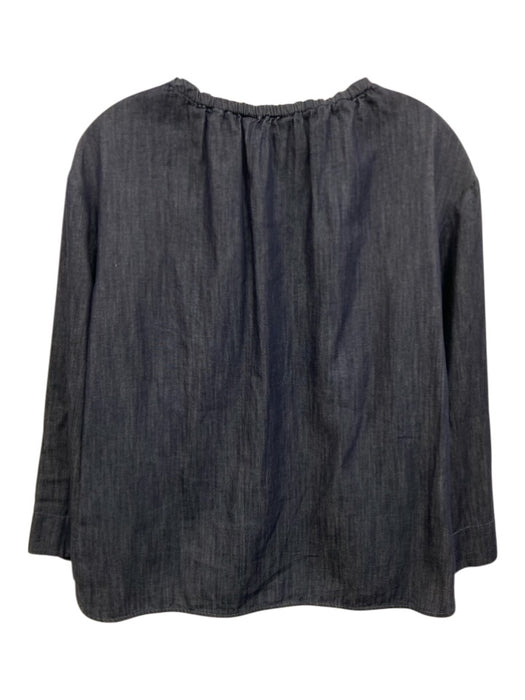 'S Max Mara Size Est S Denim Blue No Fabric Tag Elastic neck 3/4 Sleeve Top Denim Blue / Est S