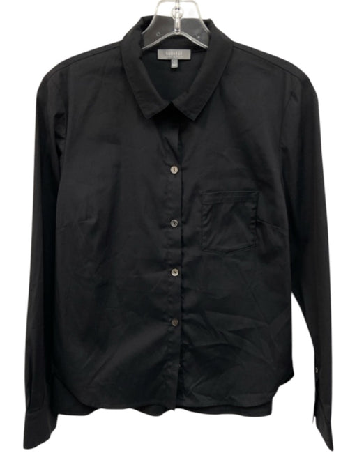 Habitat Size S Black No Fabric Tag Collar Neck Button Down Breast Pocket Top Black / S