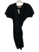 Cali by Cali Dreaming Size S Black Cotton V Neck Short Sleeve Wrap Dress Black / S