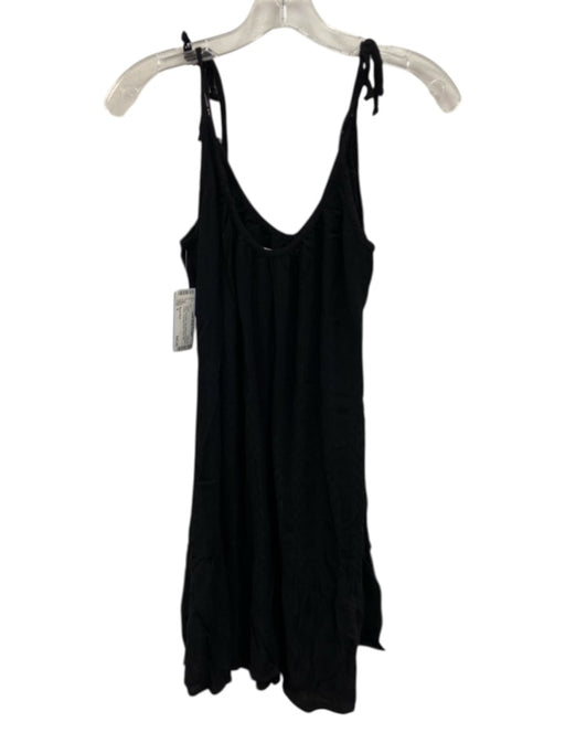 Maven West Size S Black No Fabric Tag String tie shoulders V Neck Tiered Dress Black / S
