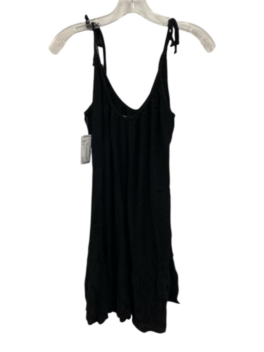 Maven West Size S Black No Fabric Tag String tie shoulders V Neck Tiered Dress Black / S