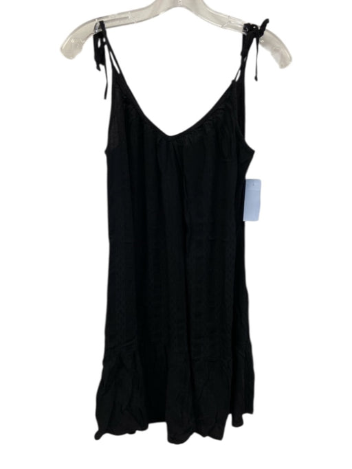 Maven West Size S Black No Fabric Tag String tie shoulders V Neck Tiered Dress Black / S