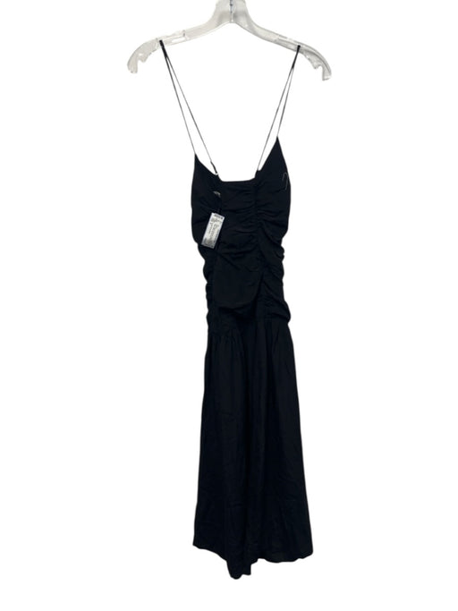 Young Fab & Broke Size S Black Viscose & Cotton Spaghetti Strap Puff Dress Black / S