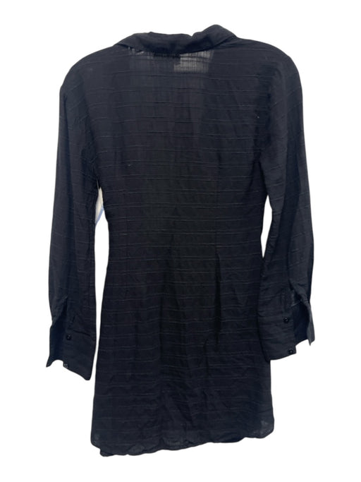 L Space Size XS Black Viscose & Cotton Collar Neck Stitch Design Dress Black / XS