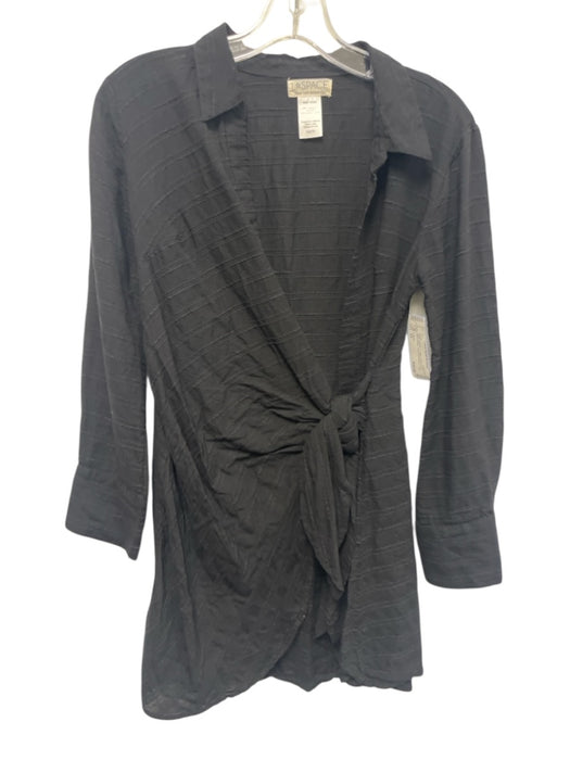 L Space Size XS Black Viscose & Cotton Collar Neck Stitch Design Dress Black / XS