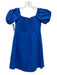 A.L.C. Size 0 Blue Linen Blend Sweetheart Neckline Elastic Back Dress Blue / 0