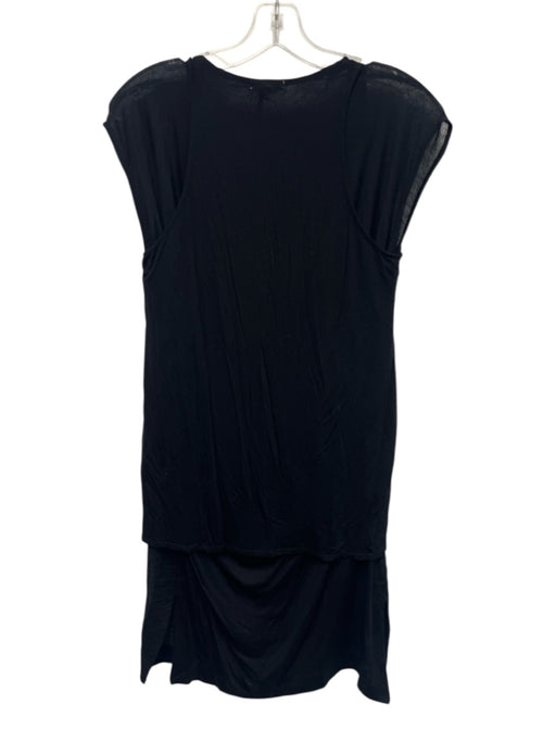 Helmut Lang Size P Black Viscose Blend Smock neck Tank overlay Layered Dress Black / P