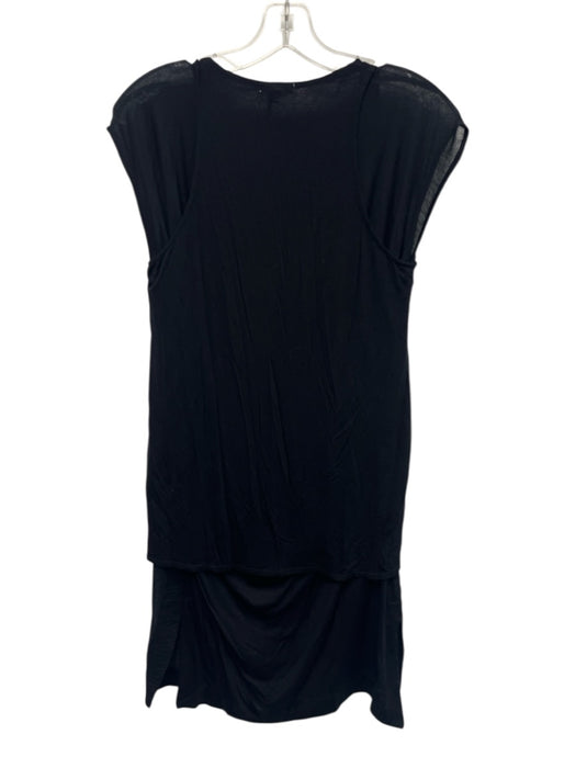 Helmut Lang Size P Black Viscose Blend Smock neck Tank overlay Layered Dress Black / P