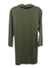 Lilla P Size XS Olive Green Cotton Blend Collar Neck Button Down Heathered Dress Olive Green / XS