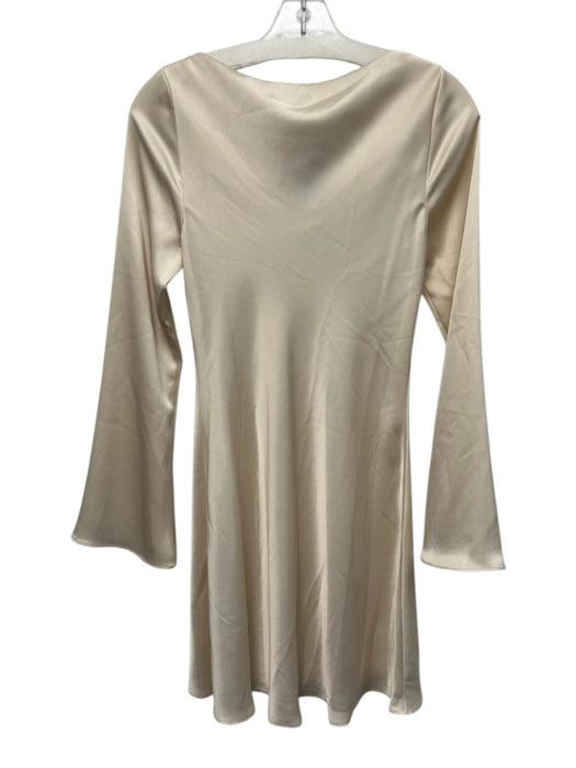 Reformation Size XS Cream White Acetate & Polyester Satin Boat Neck Dress Cream White / XS
