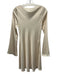 Reformation Size XS Cream White Acetate & Polyester Satin Boat Neck Dress Cream White / XS