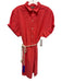 Lilla P Size XS Pink Cotton Collar Neck Button Down Puff Short Sleeve Dress Pink / XS