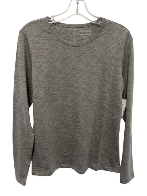 Erin Gray Size S Gray Pima Cotton Crew Neck Heathered Long Sleeve Top Gray / S