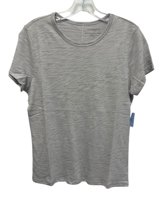 Erin Gray Size S Light Gray Pima Cotton Crew Neck Heathered Short Sleeve Top Light Gray / S