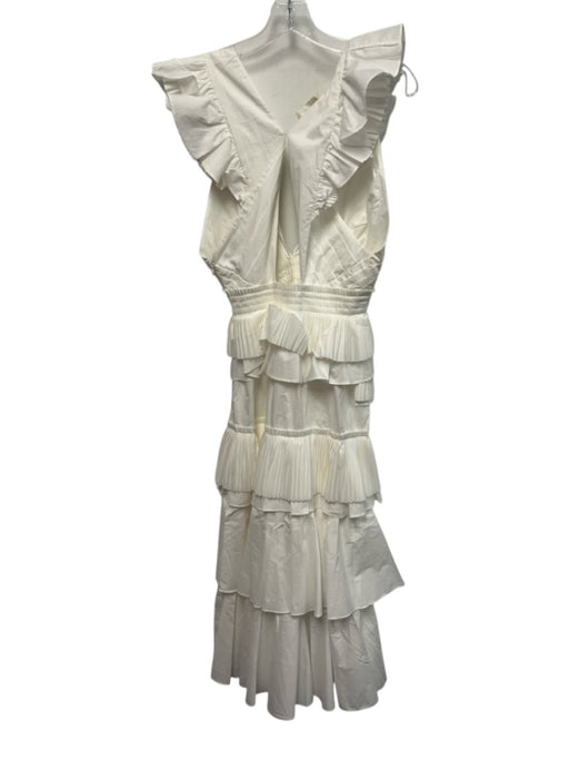 Ulla Johnson Size 0 White Cotton Side Zip Ruffle Flare Sleeveless Dress White / 0