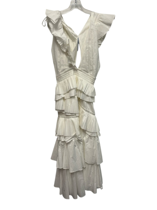 Ulla Johnson Size 0 White Cotton Side Zip Ruffle Flare Sleeveless Dress White / 0