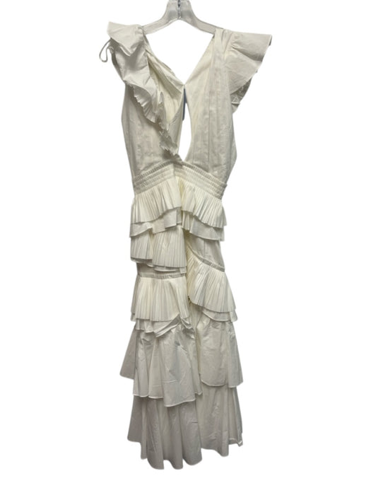 Ulla Johnson Size 0 White Cotton Side Zip Ruffle Flare Sleeveless Dress White / 0