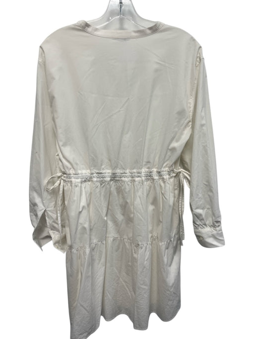 Rails Size Est S White Cotton Blend V Neck Elastic & Drawstring Waist Dress White / Est S