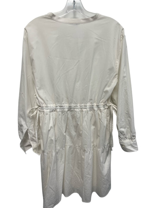 Rails Size Est S White Cotton Blend V Neck Elastic & Drawstring Waist Dress White / Est S