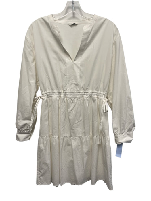 Rails Size Est S White Cotton Blend V Neck Elastic & Drawstring Waist Dress White / Est S