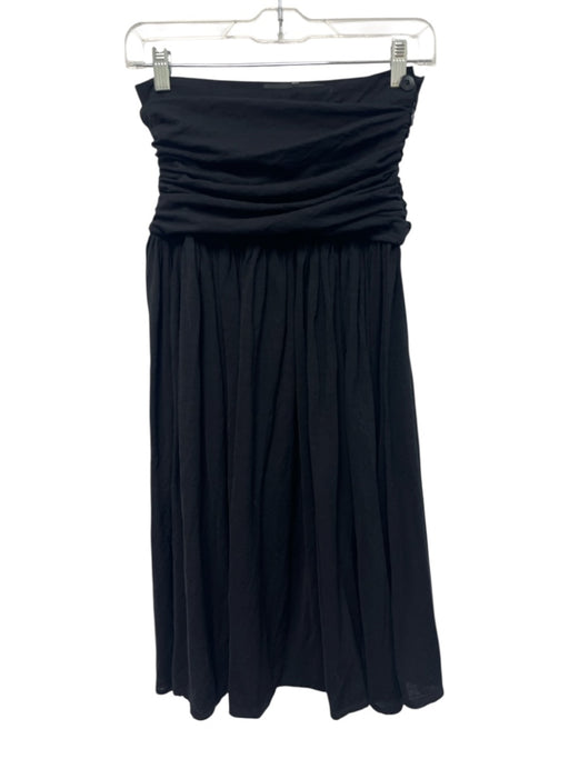 Escada Size 34/S Black Shurwolle wool blend Strapless Side Zip & Button Dress Black / 34/S