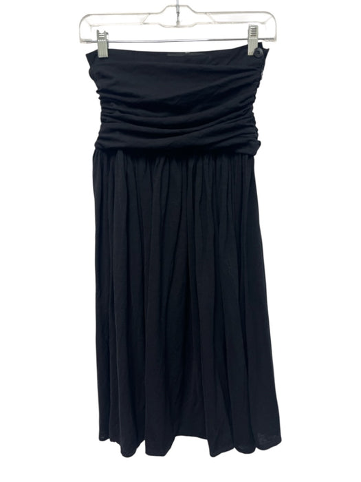Escada Size 34/S Black Shurwolle wool blend Strapless Side Zip & Button Dress Black / 34/S