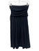 Escada Size 34/S Black Shurwolle wool blend Strapless Side Zip & Button Dress Black / 34/S