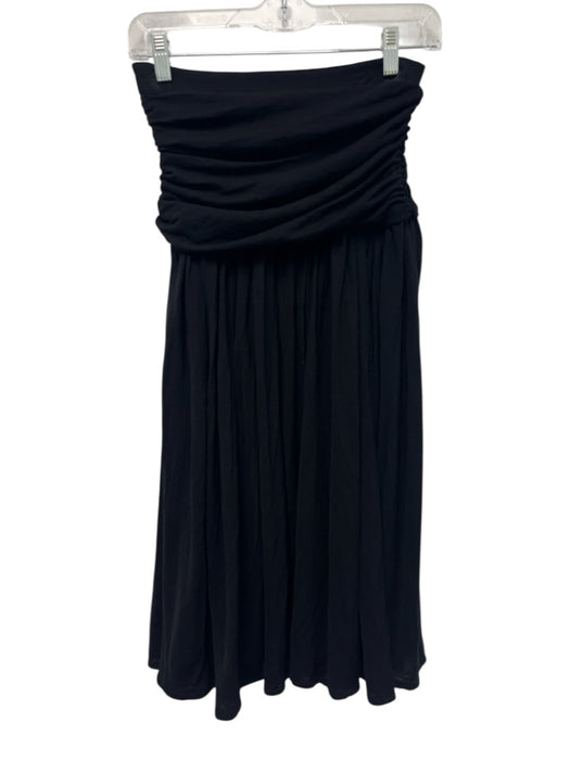 Escada Size 34/S Black Shurwolle wool blend Strapless Side Zip & Button Dress Black / 34/S