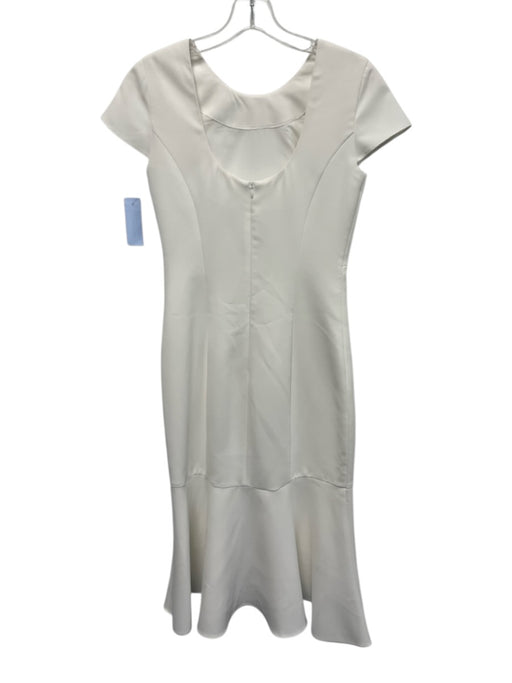 Amanda Uprichard Size XS White Polyester Open Back Back Zip Short Sleeve Dress White / XS