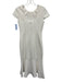 Amanda Uprichard Size XS White Polyester Open Back Back Zip Short Sleeve Dress White / XS