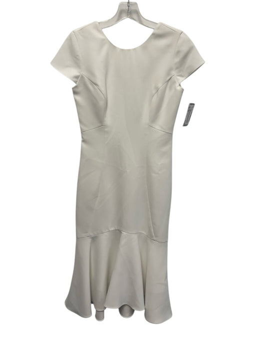 Amanda Uprichard Size XS White Polyester Open Back Back Zip Short Sleeve Dress White / XS