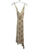 Pamela Love Size XS Cream & pink Cotton Criss Cross Straps Lace Up Back Dress Cream & pink / XS
