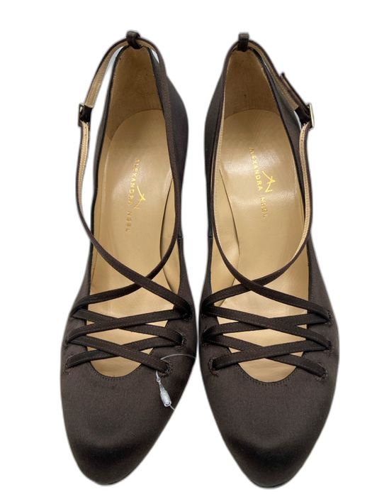 Alexandra Neel Shoe Size 38 Brown textile upper Satin Lace Up Detail Pumps Brown / 38