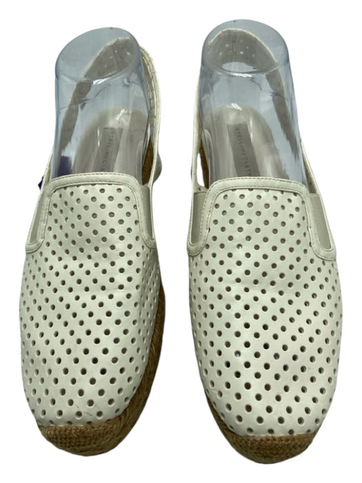 Stella McCartney Shoe Size 39 white & tan Leather Raffia Perforated Espadrille white & tan / 39