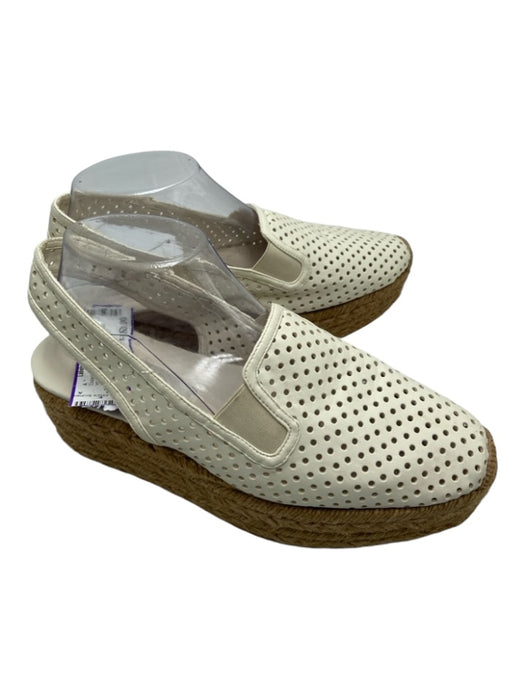 Stella McCartney Shoe Size 39 white & tan Leather Raffia Perforated Espadrille white & tan / 39