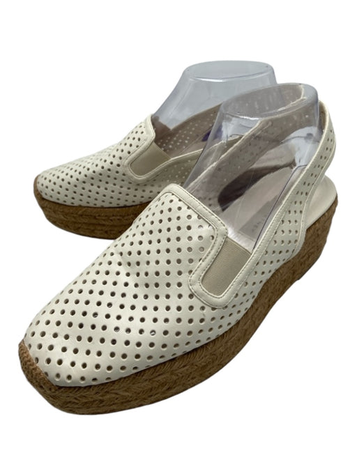 Stella McCartney Shoe Size 39 white & tan Leather Raffia Perforated Espadrille white & tan / 39