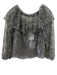 Self Portrait Size 4 Gray & Silver Polyester Mesh Overlay All Over Sequins Top Gray & Silver / 4