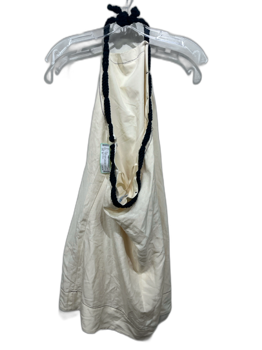 Antonio Melani Size M Cream & Black Rayon Blend Rope Detail Halter Dress Cream & Black / M